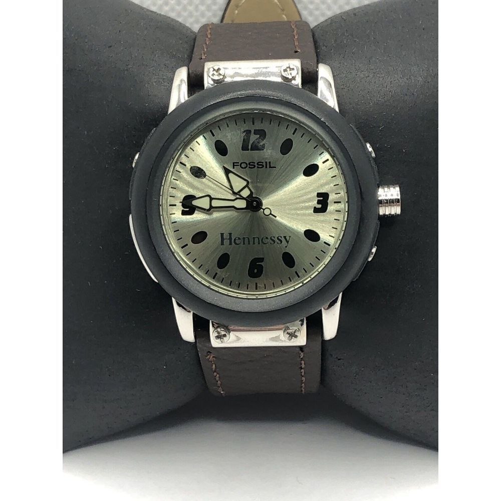 Fossil KA1014 Men's Brown LeatherβAnalog Gold Dial Quartz Genuine Watch OP597